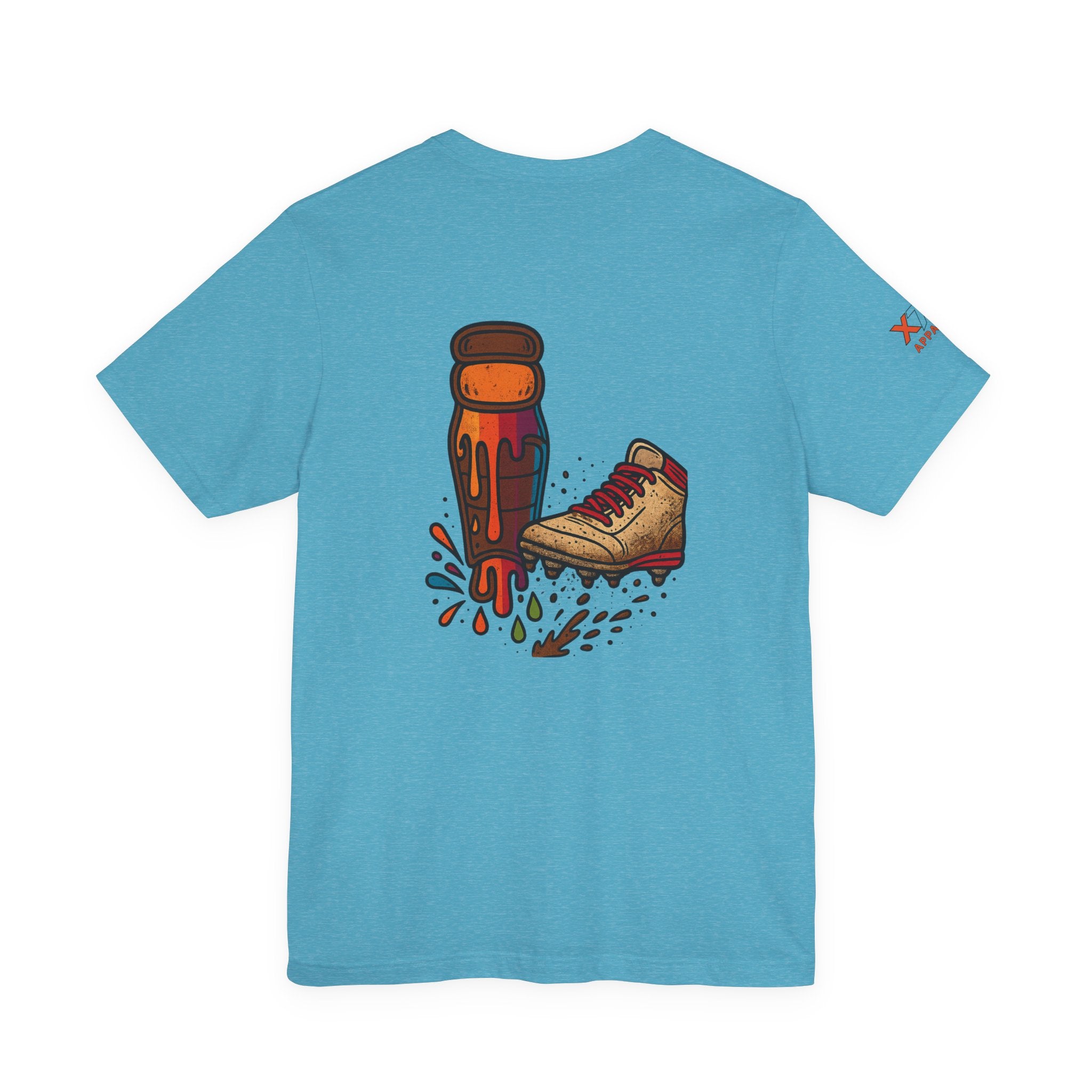 Kicking dirt on Blue Graffiti-Inspired Unisex Tee - Street Style, Casual Wear, Art Lovers, Hip-Hop Fashion, Summer Vibes