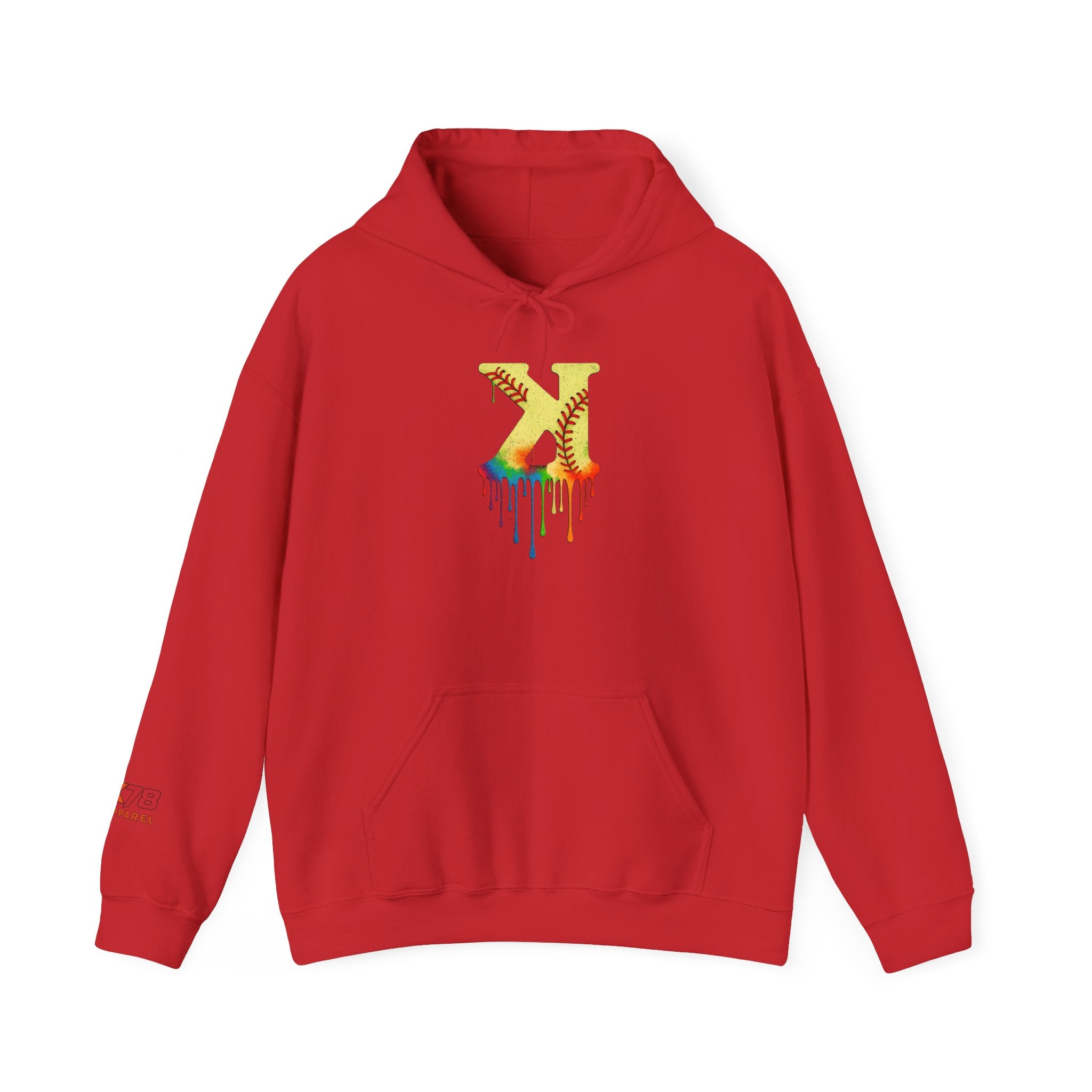 Softball Strikeout Drippy 2 Design Unisex Heavy Blend Hoodie, Perfect for Casual Wear, Street Style, Gifts, Festivals, Cozy Comfort