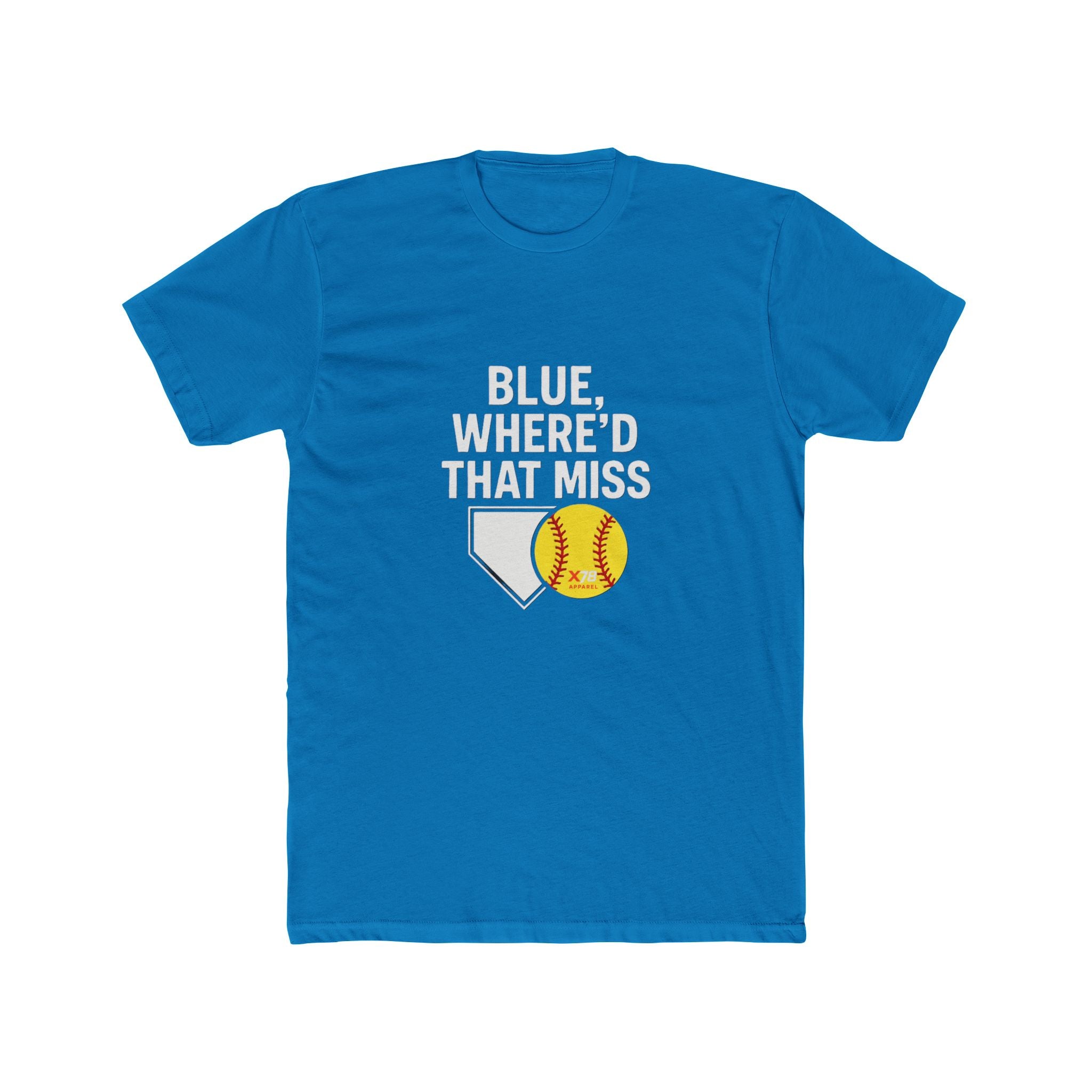 'Where'd That Miss Blue' Baseball Fan Unisex Cotton Crew Tee, Soft Graphic Tee, Sports Apparel, Gift for Coaches, Comfortable Casual Wear