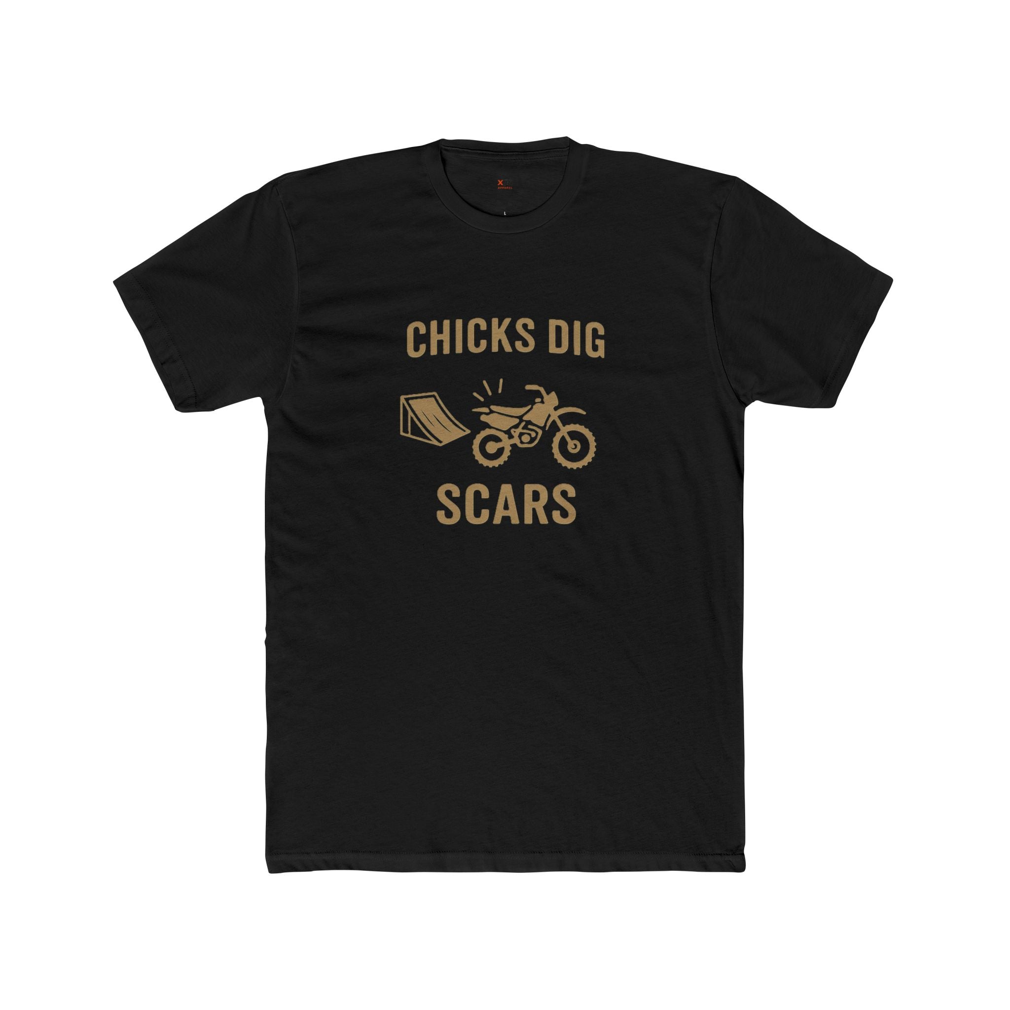 'Chicks Dig Scars Dirt Bike' Unisex Crew Tee, Graphic T-Shirt, Casual Wear, Birthday Gift, Motorcycle Lover Shirt