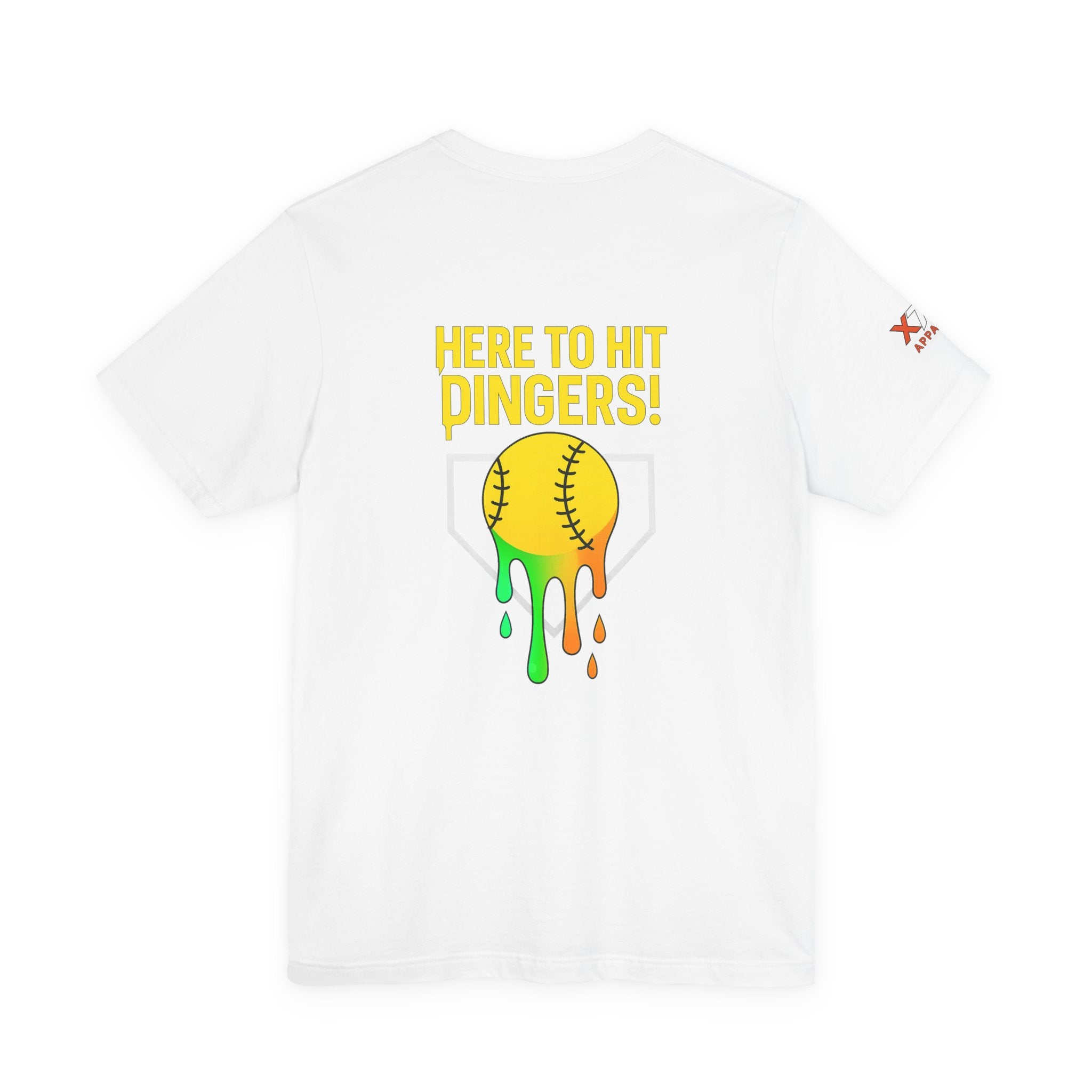 Here to Hit Dingers Drippy Playful Sports Shirt for Athletes, Gifts for Softball Lovers, Team Apparel