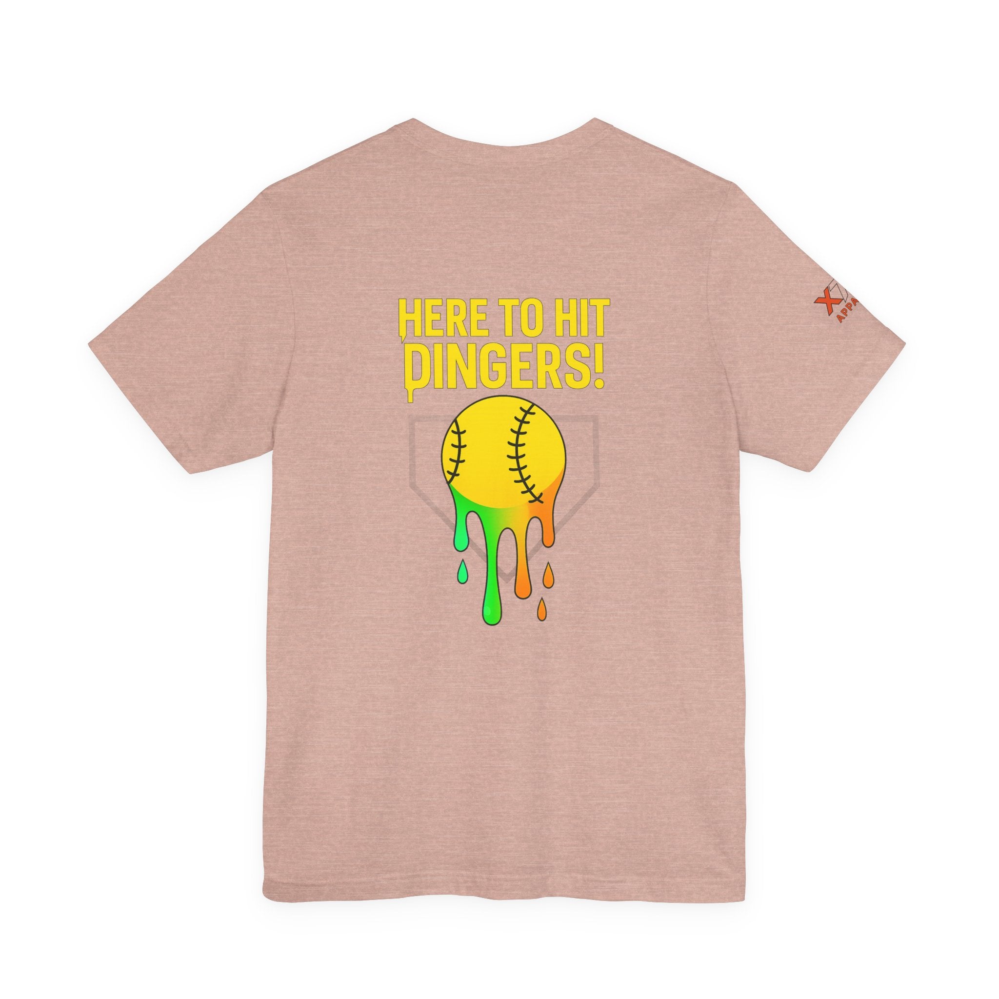 Here to Hit Dingers Drippy Playful Sports Shirt for Athletes, Gifts for Softball Lovers, Team Apparel
