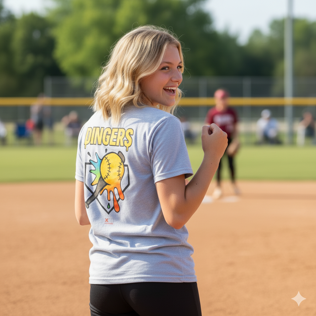 Colorful 'Dingers' Unisex Tee for Baseball Lovers, Soft Cotton T-Shirt for Sports Fans, Perfect Gift for Coaches, Game Day Apparel, [...]