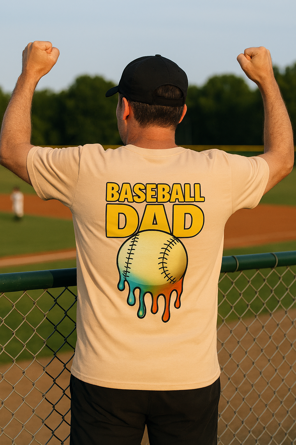 Baseball Dad Drippy T-Shirt, Unisex Jersey Tee for Sports Lovers, Father's Day Gift, Casual Wear, Funny Baseball Shirt