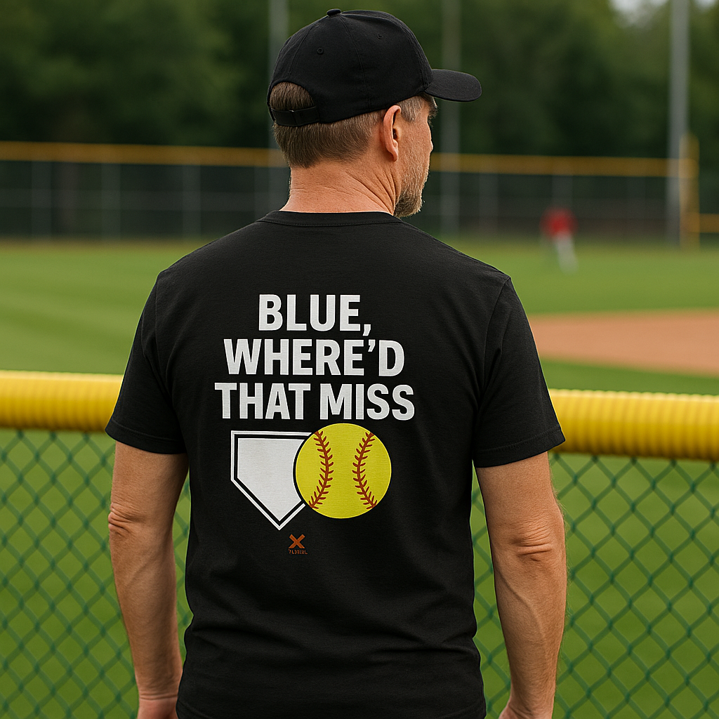Blue Where'd That Miss, Softball Humor Tee, Unisex Cotton Shirt, Sports Fan Gift, Birthday Gift for Athletes, Funny Sports Apparel