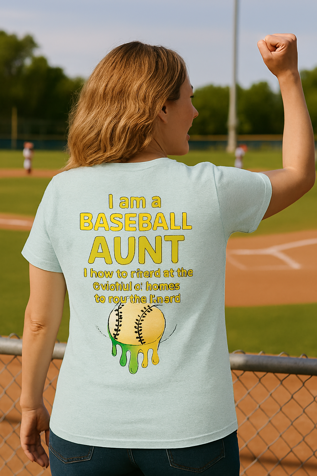 Baseball Aunt Not Heard Drippy Tee, Fun Baseball Shirt, Gifts for Sports Moms, Summer Apparel, Soft Cotton T-Shirt, Game Day Outfit