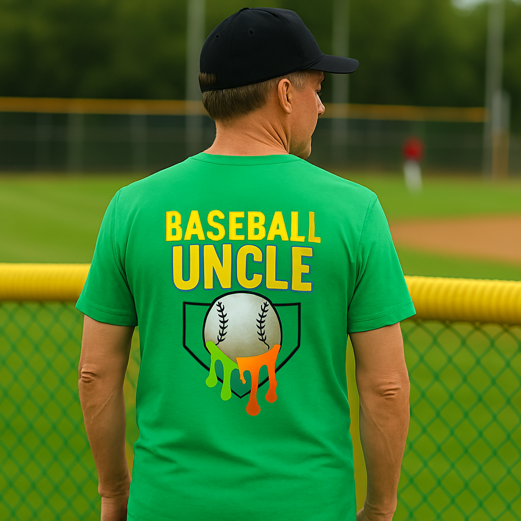 Baseball Uncle Drippy Tee - Fun Unisex Jersey Short Sleeve Shirt for Baseball Lovers, Gift for Sports Fans, Casual Wear, Father's Day, Summer