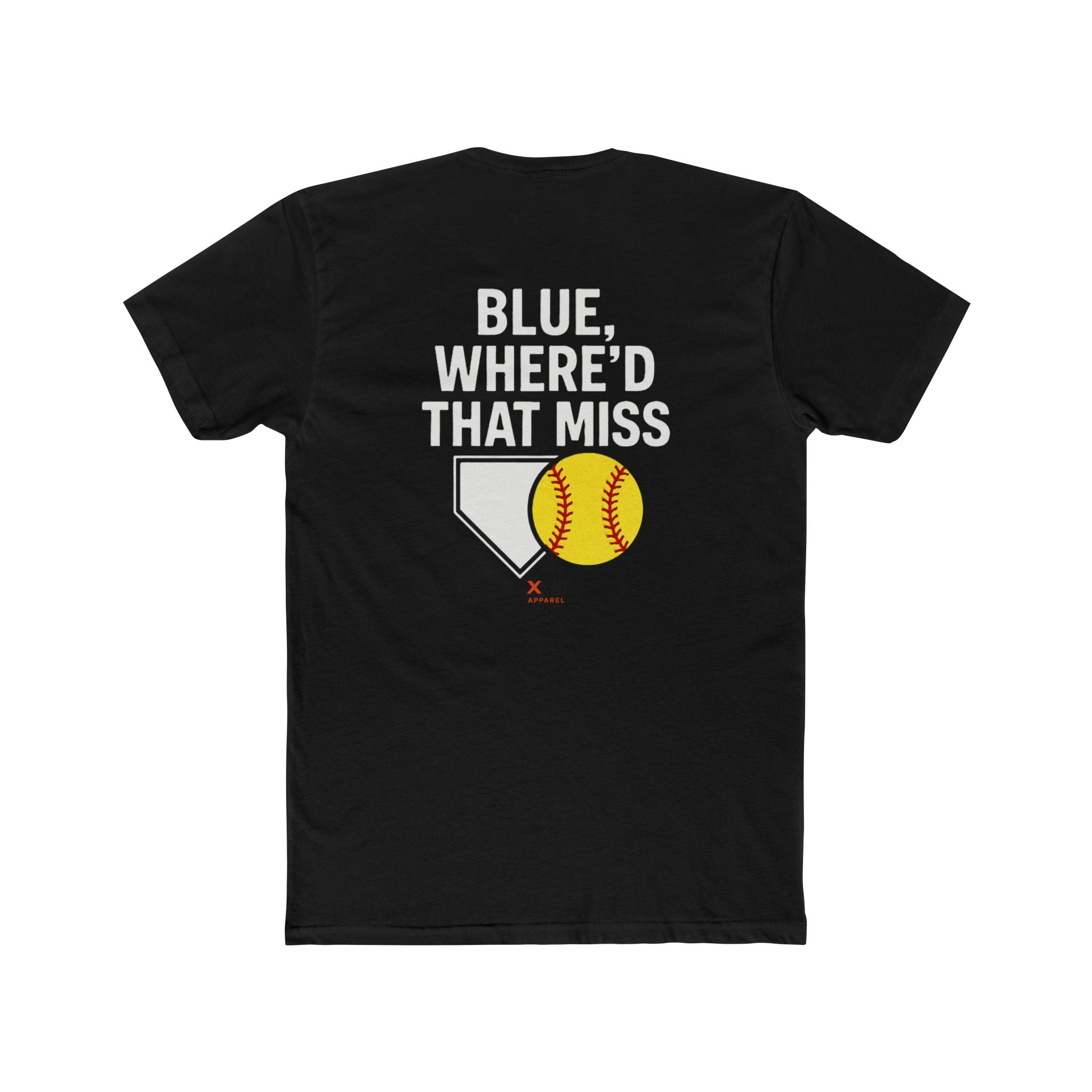Blue Where'd That Miss, Softball Humor Tee, Unisex Cotton Shirt, Sports Fan Gift, Birthday Gift for Athletes, Funny Sports Apparel
