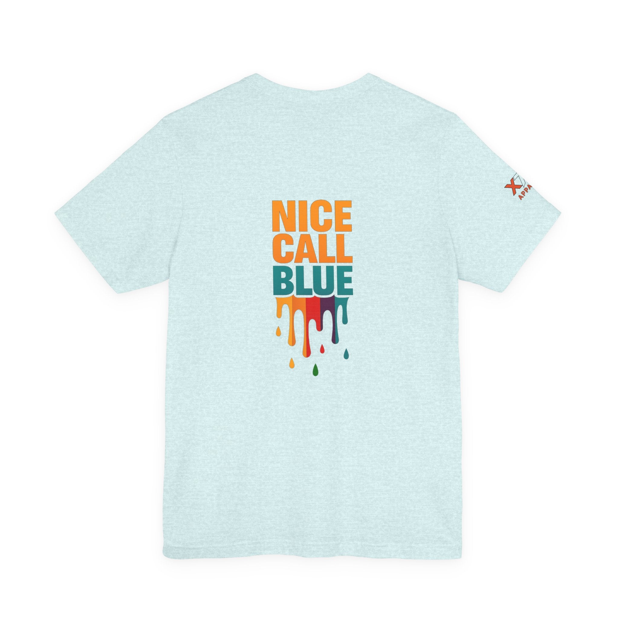 Nice Call Blue Drippy Cool Graphic Tee for Casual Vibes, Perfect for Everyday Wear, Music Festivals, Birthdays, Summer Outings, Unisex Style