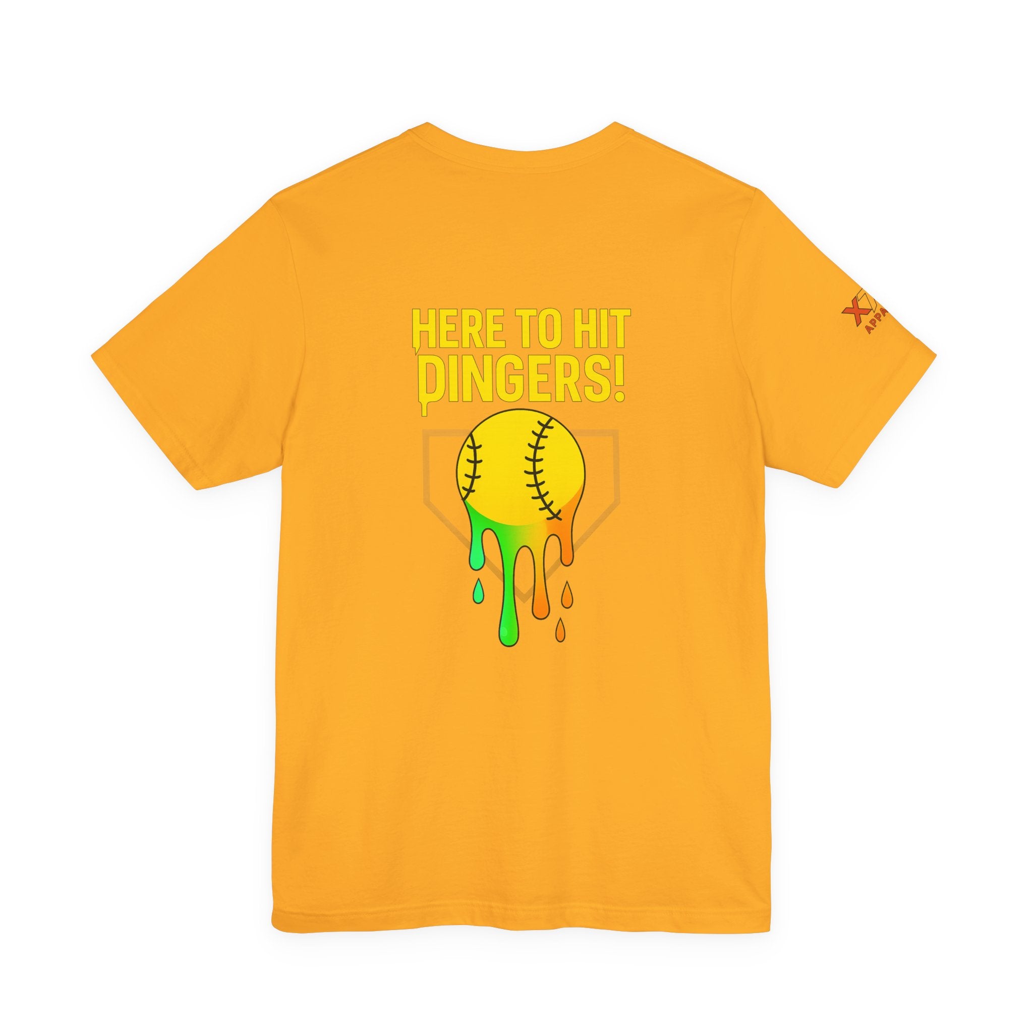 Here to Hit Dingers Drippy Playful Sports Shirt for Athletes, Gifts for Softball Lovers, Team Apparel