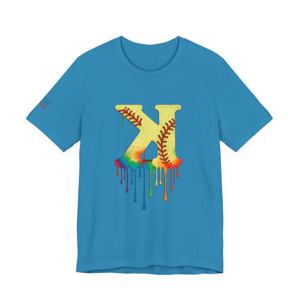 Softball Strikeout Drippy Graphic Tee, Perfect for Sports Fans, Gift for Athletes, Casual Wear, Summer Outfits, Team Spirit Apparel