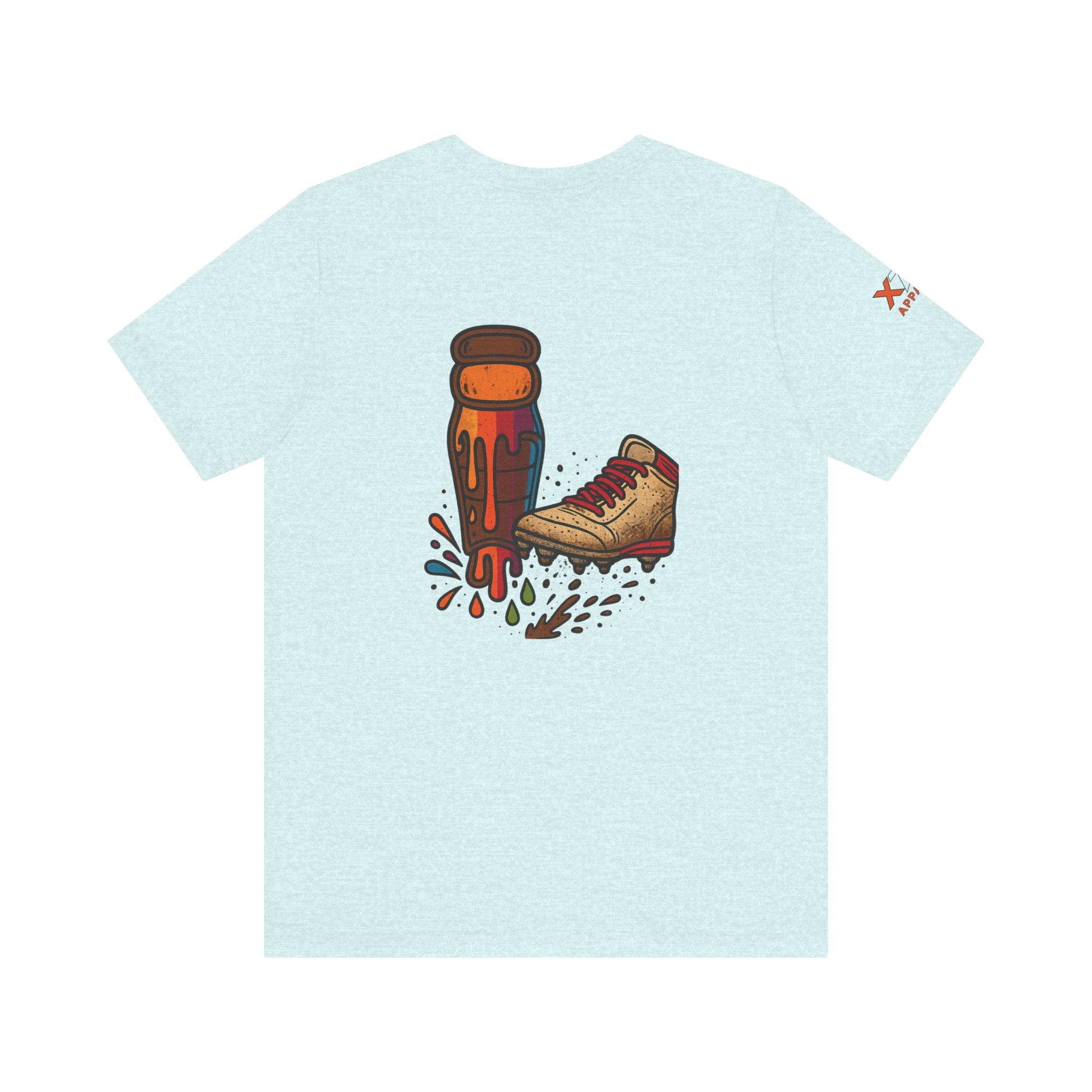 Kicking dirt on Blue Graffiti-Inspired Unisex Tee - Street Style, Casual Wear, Art Lovers, Hip-Hop Fashion, Summer Vibes