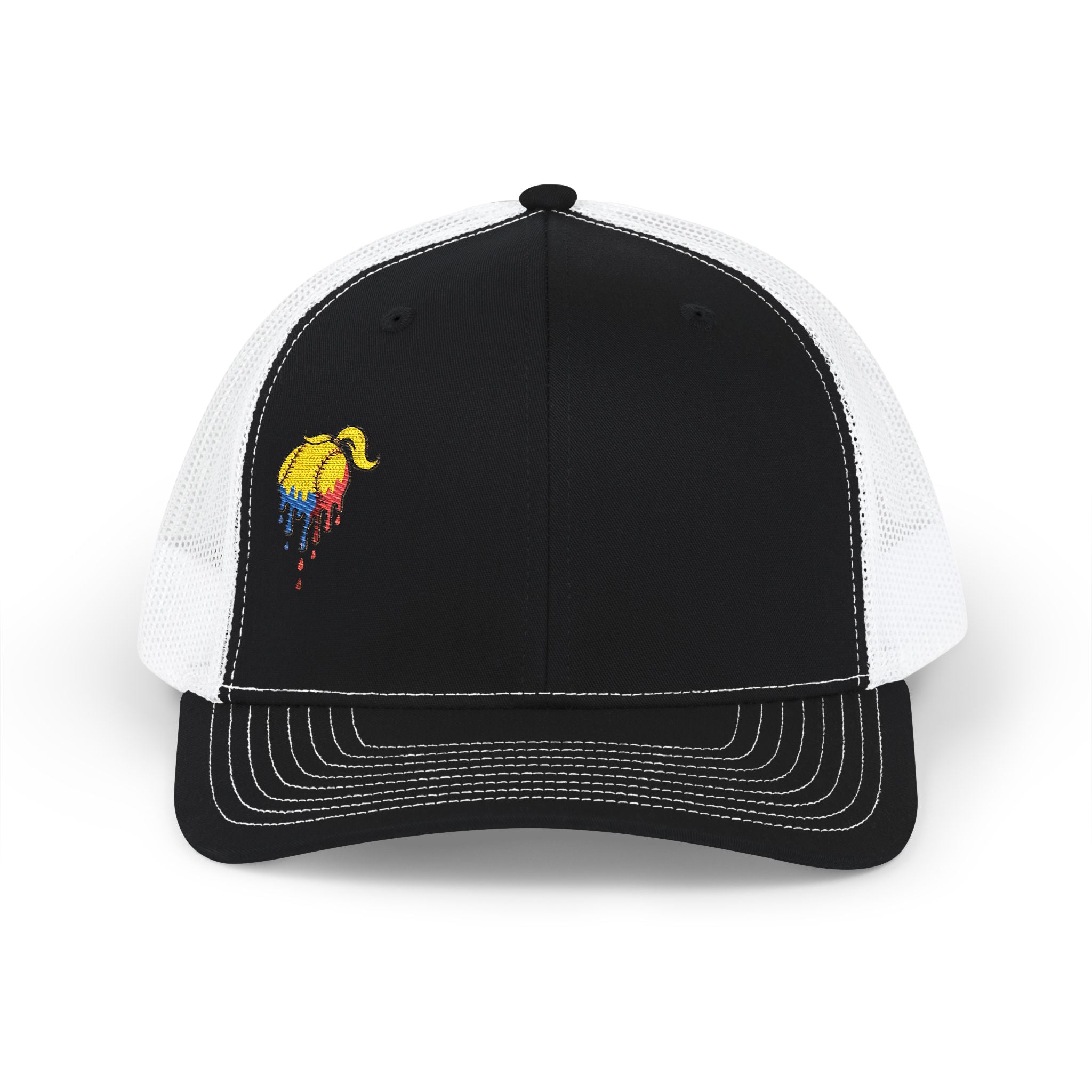 'Drippy' Colorful Elephant Embroidered Snapback Trucker Cap, Festival Hat, Gift for Animal Lovers, Summer Accessory, Casual Style