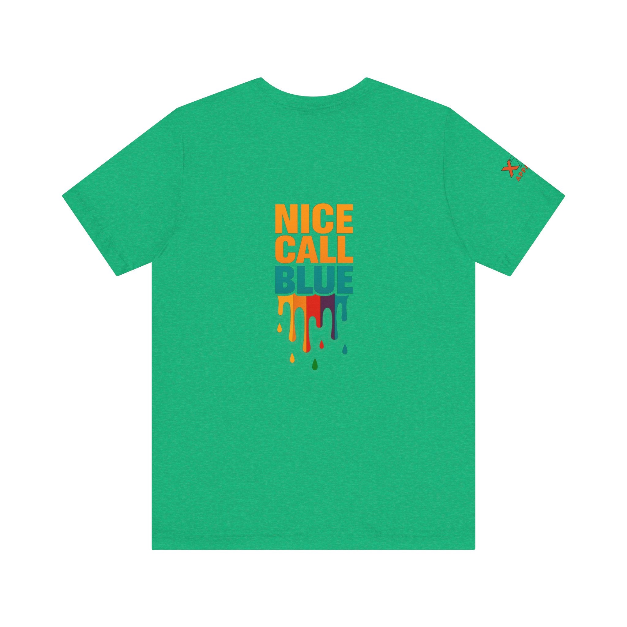 Nice Call Blue Drippy Cool Graphic Tee for Casual Vibes, Perfect for Everyday Wear, Music Festivals, Birthdays, Summer Outings, Unisex Style
