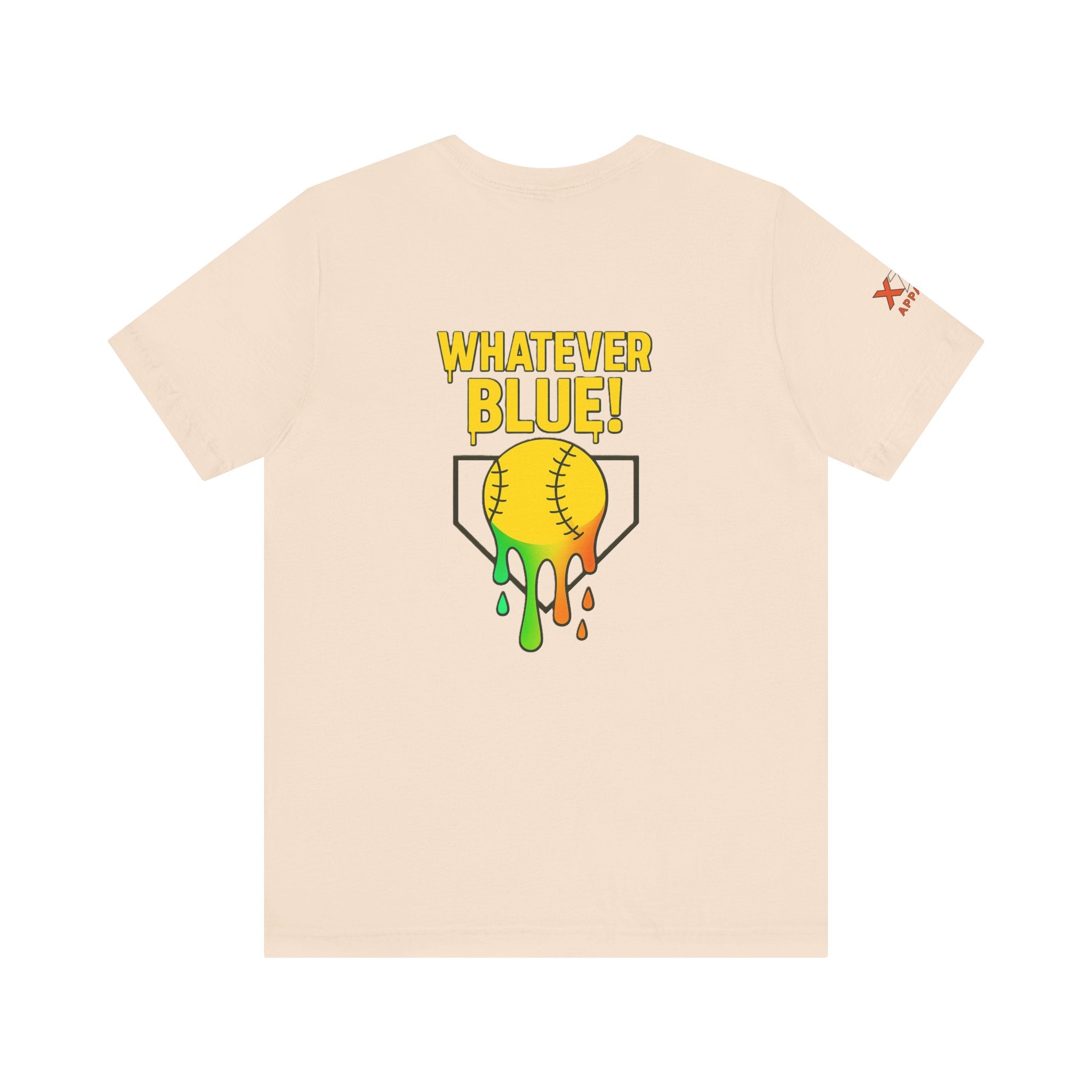 Whatever Blue Drippy Softball Colorful Graphic Tee, Fun Unisex T-Shirt, Playful Softball Shirt, Summer Vibe Outfit, Perfect Gift for Sports Lovers