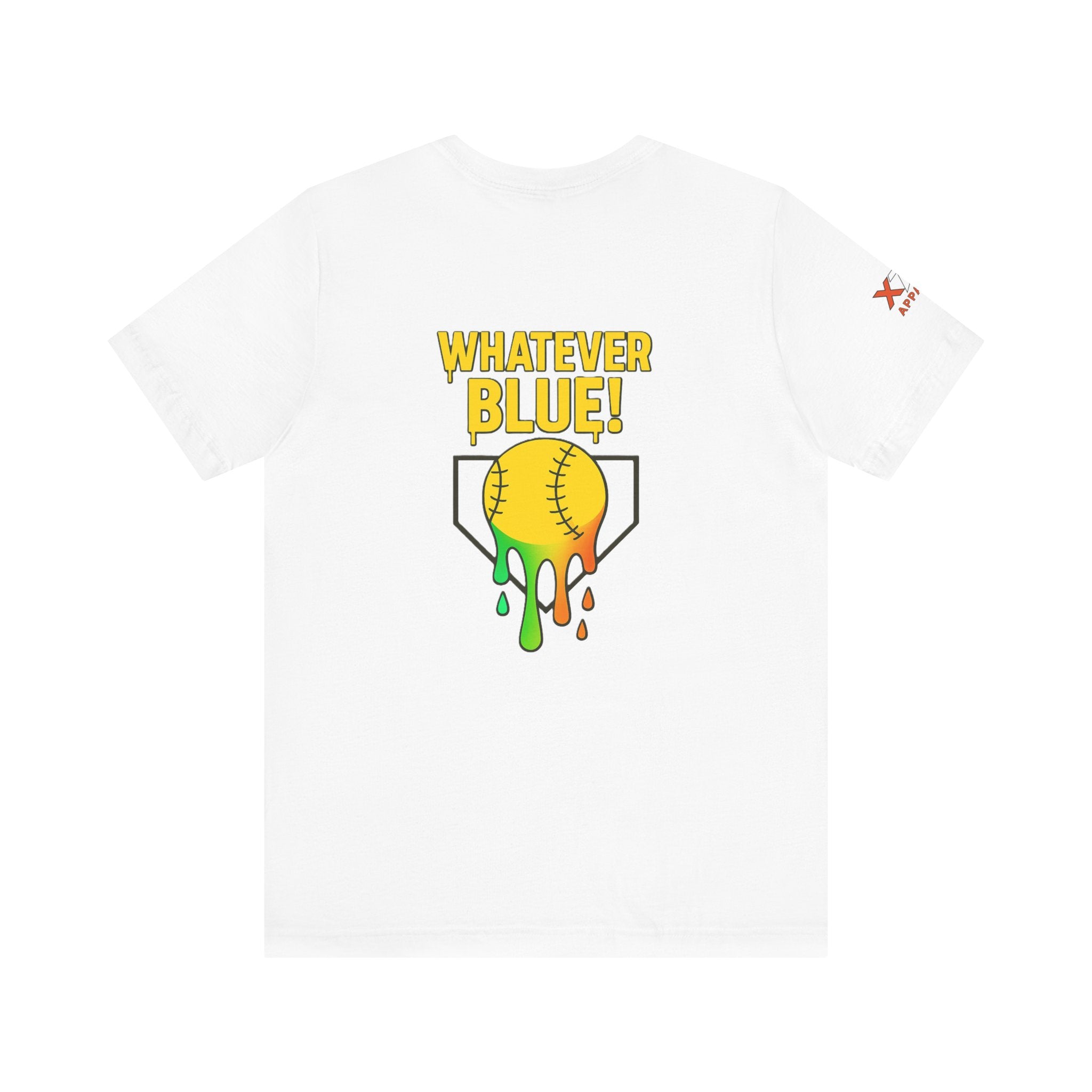 Whatever Blue Drippy Softball Colorful Graphic Tee, Fun Unisex T-Shirt, Playful Softball Shirt, Summer Vibe Outfit, Perfect Gift for Sports Lovers