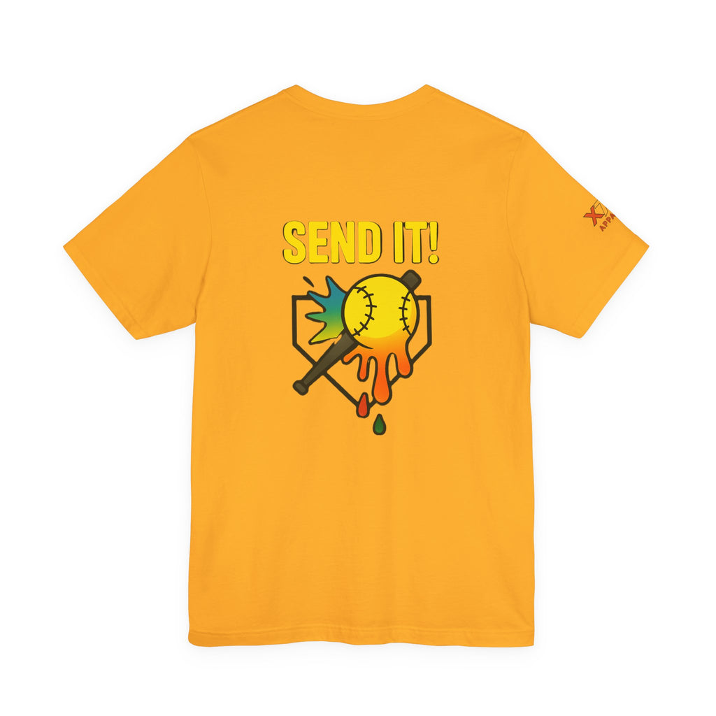 Send It Drippy Unisex Tee, Fun Sports Shirt, Gift for Athletes, Playful Casual Wear, Summer Essential