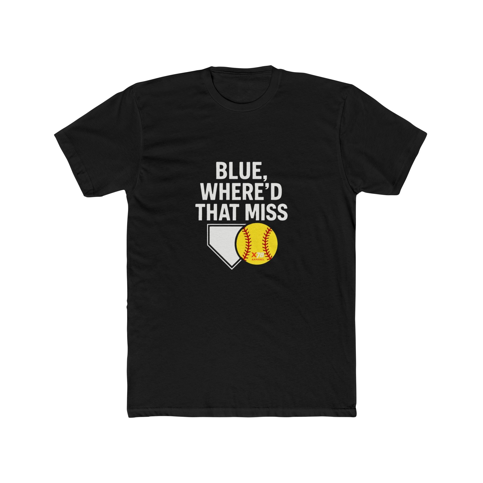 'Where'd That Miss Blue' Baseball Fan Unisex Cotton Crew Tee, Soft Graphic Tee, Sports Apparel, Gift for Coaches, Comfortable Casual Wear