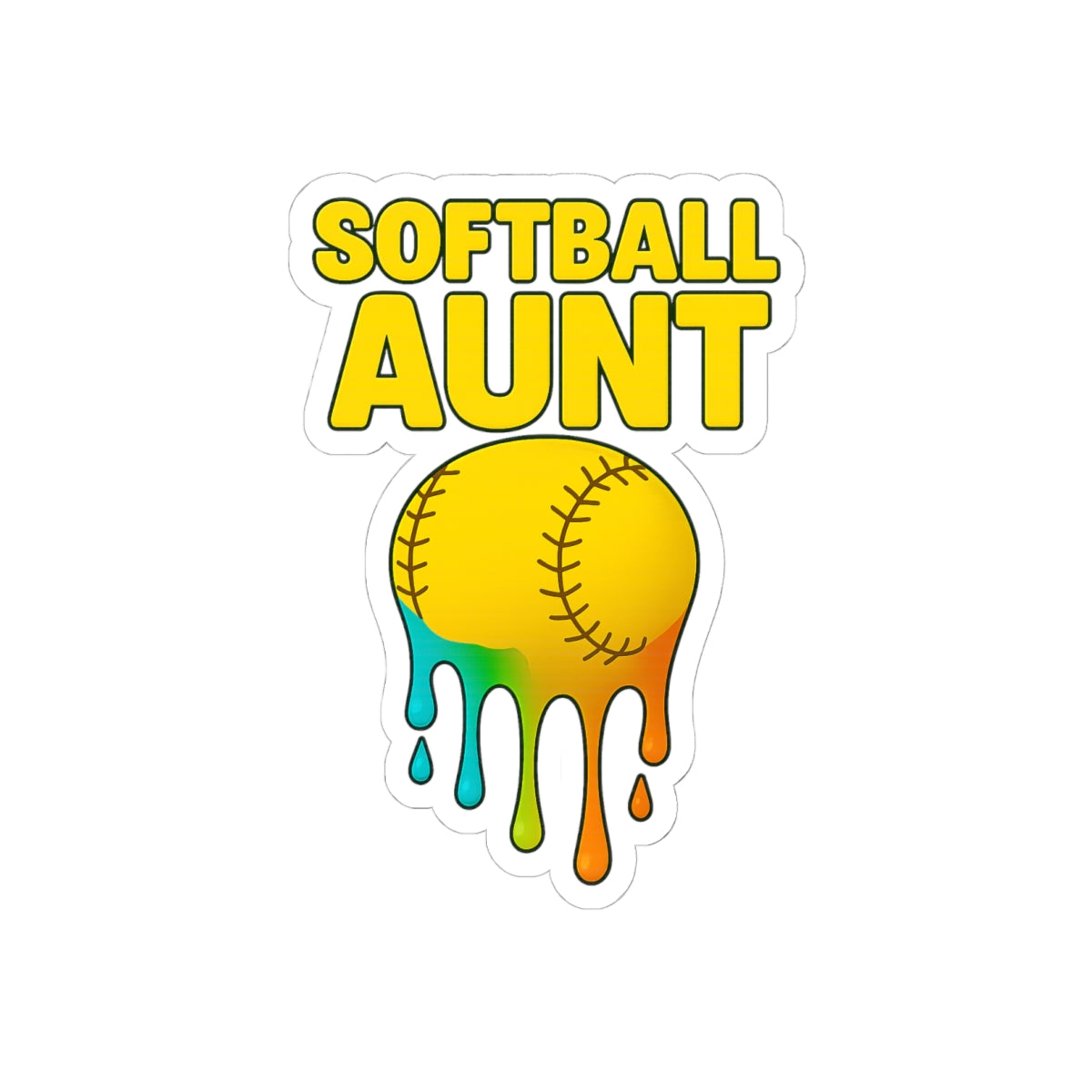 Drippy Softball Aunt Sticker