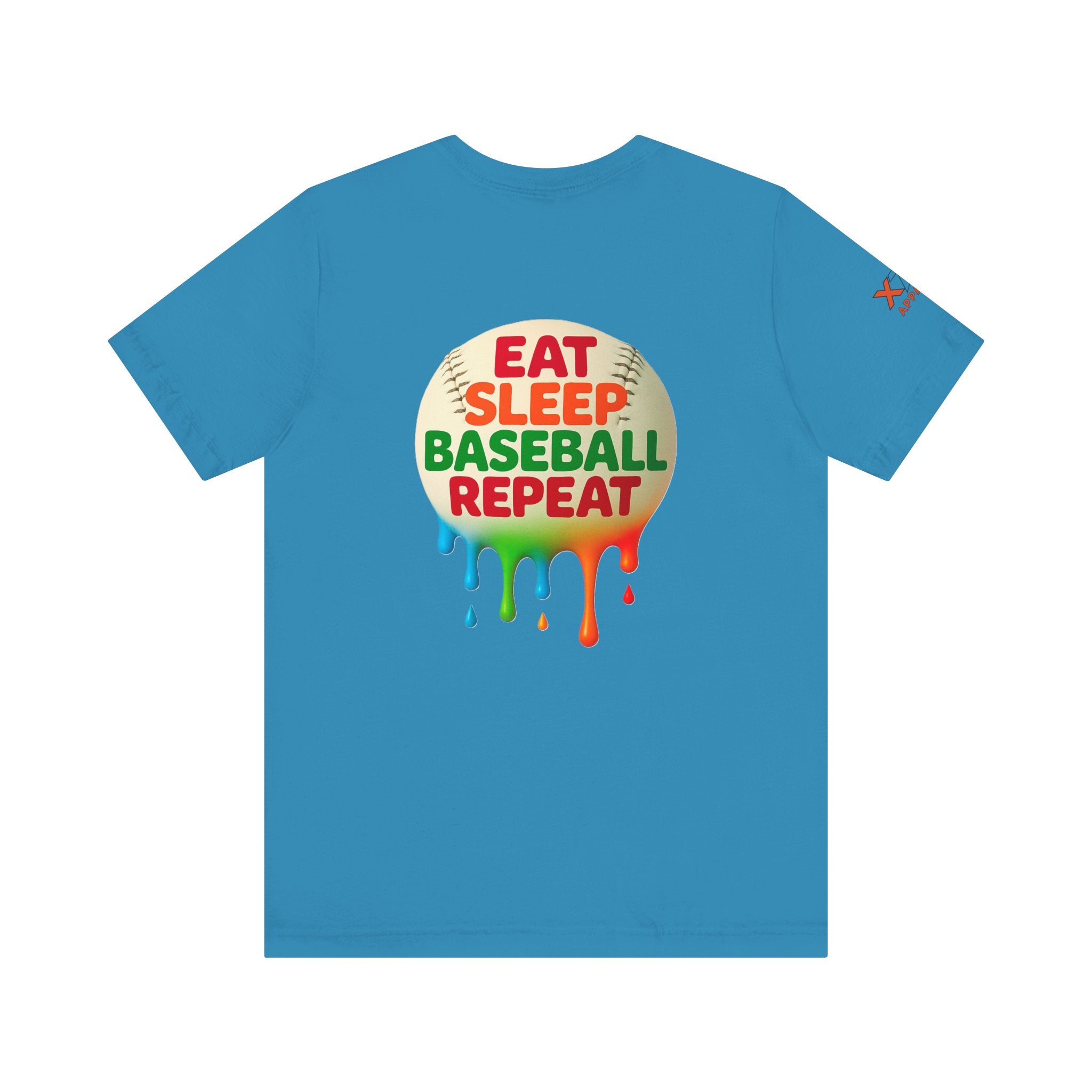 Eat Sleep Baseball Repeat Drippy Design, Unisex Sports Shirt, Gift for Baseball Fans, Summer Graphic Tee, Fun Sportswear