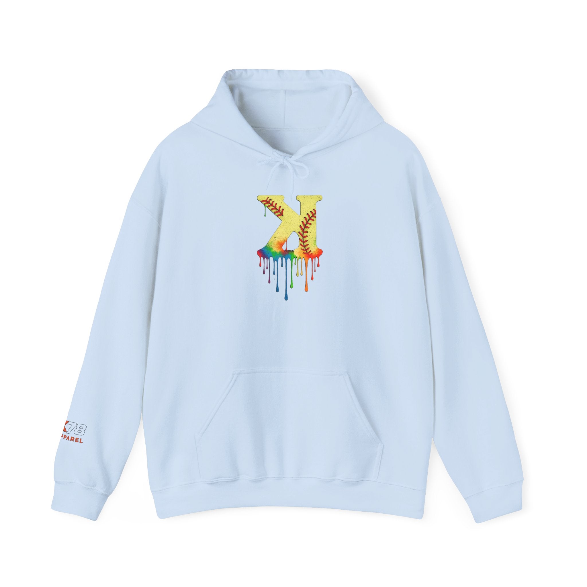 Softball Strikeout Drippy 2 Design Unisex Heavy Blend Hoodie, Perfect for Casual Wear, Street Style, Gifts, Festivals, Cozy Comfort