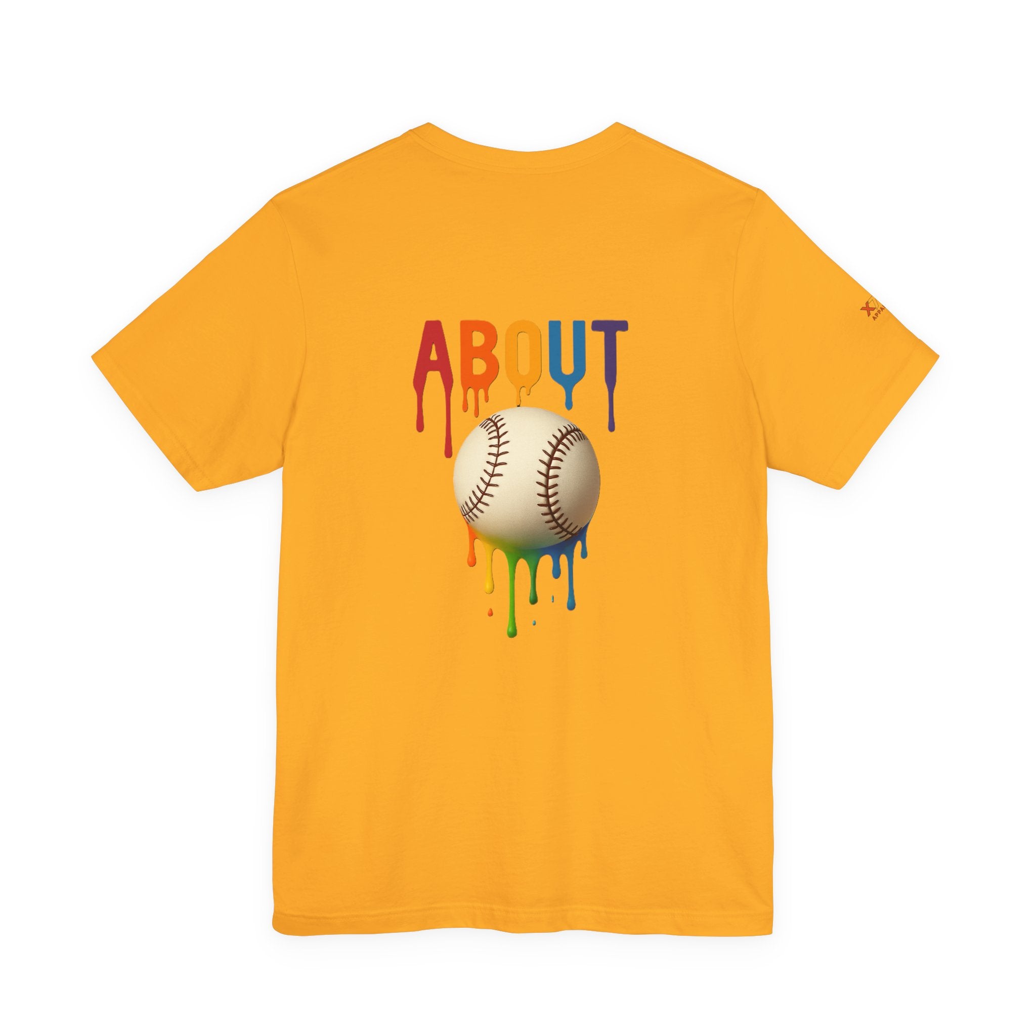 About Baseball Drippy Tee, Unisex T-Shirt, Sports Fan Gift, Summer Apparel, LGBTQ+ Pride Shirt, Casual Everyday Wear