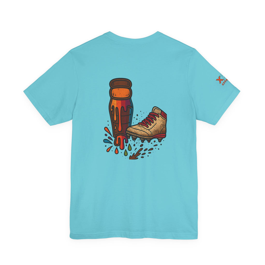 Kicking dirt on Blue Graffiti-Inspired Unisex Tee - Street Style, Casual Wear, Art Lovers, Hip-Hop Fashion, Summer Vibes