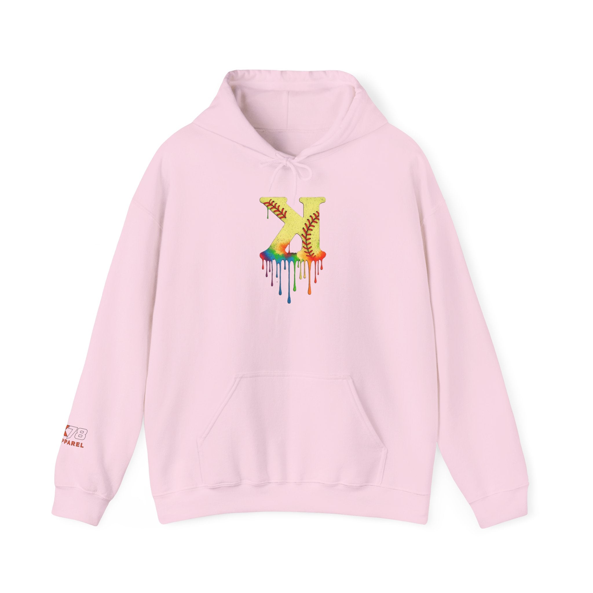 Softball Strikeout Drippy 2 Design Unisex Heavy Blend Hoodie, Perfect for Casual Wear, Street Style, Gifts, Festivals, Cozy Comfort