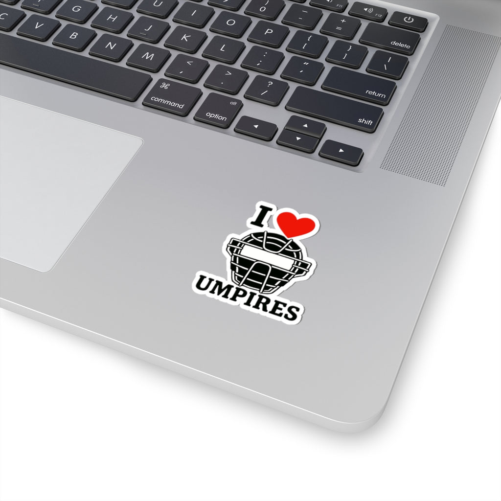 I Love Umpires Kiss-Cut Stickers - Fun Sports Decals, Unique Gifts for Umpires, Baseball Fans, Coaches, Sports Decor
