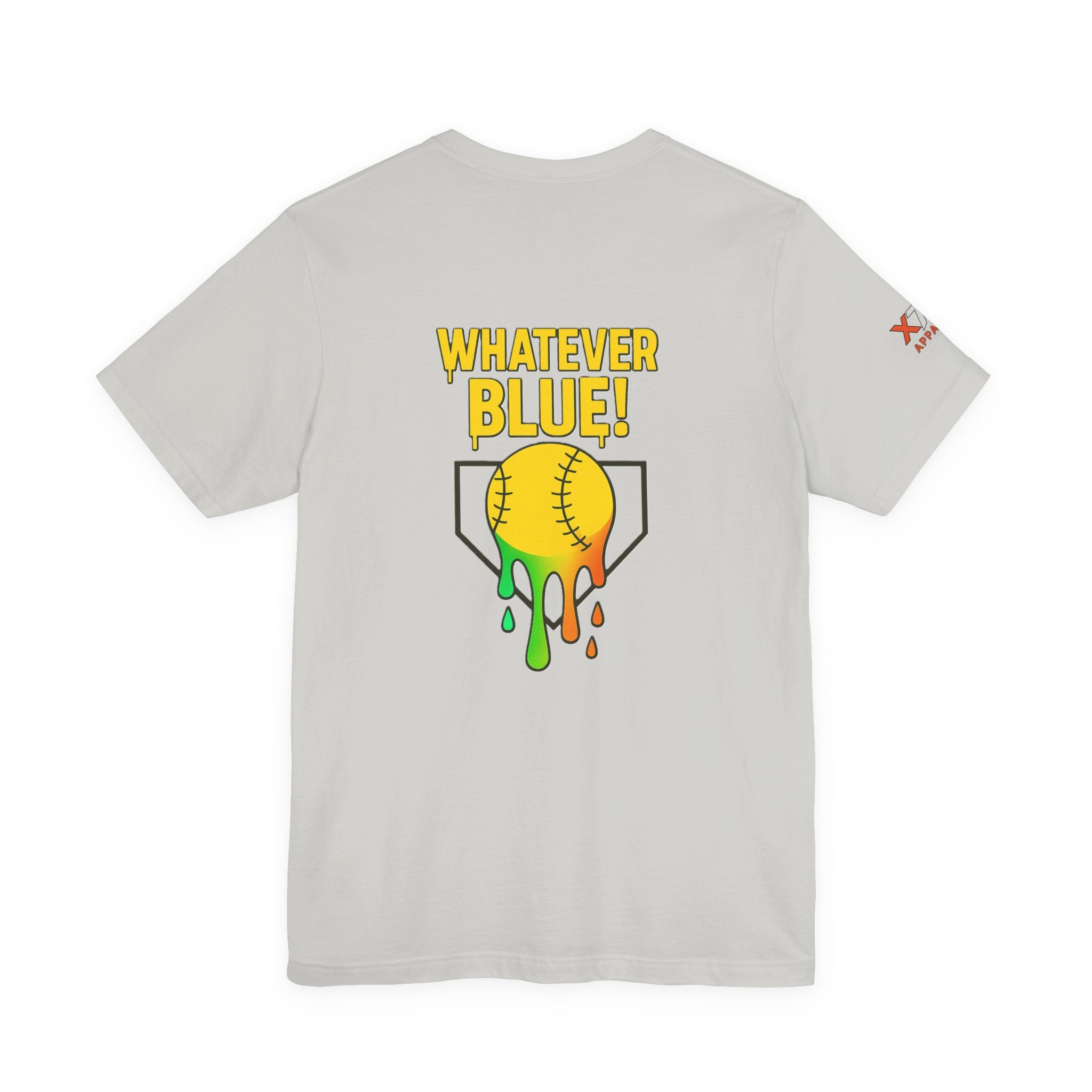 Whatever Blue Drippy Softball Colorful Graphic Tee, Fun Unisex T-Shirt, Playful Softball Shirt, Summer Vibe Outfit, Perfect Gift for Sports Lovers