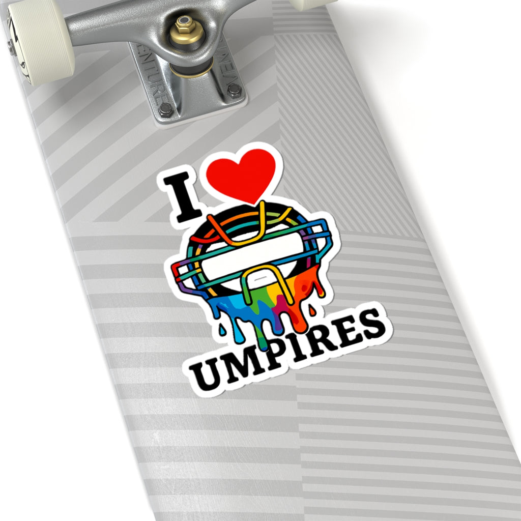 I Love Umpires Drippy Kiss-Cut Stickers | Perfect for Sports Lovers, Baseball Fans, Coaches, Water Bottles & Laptops