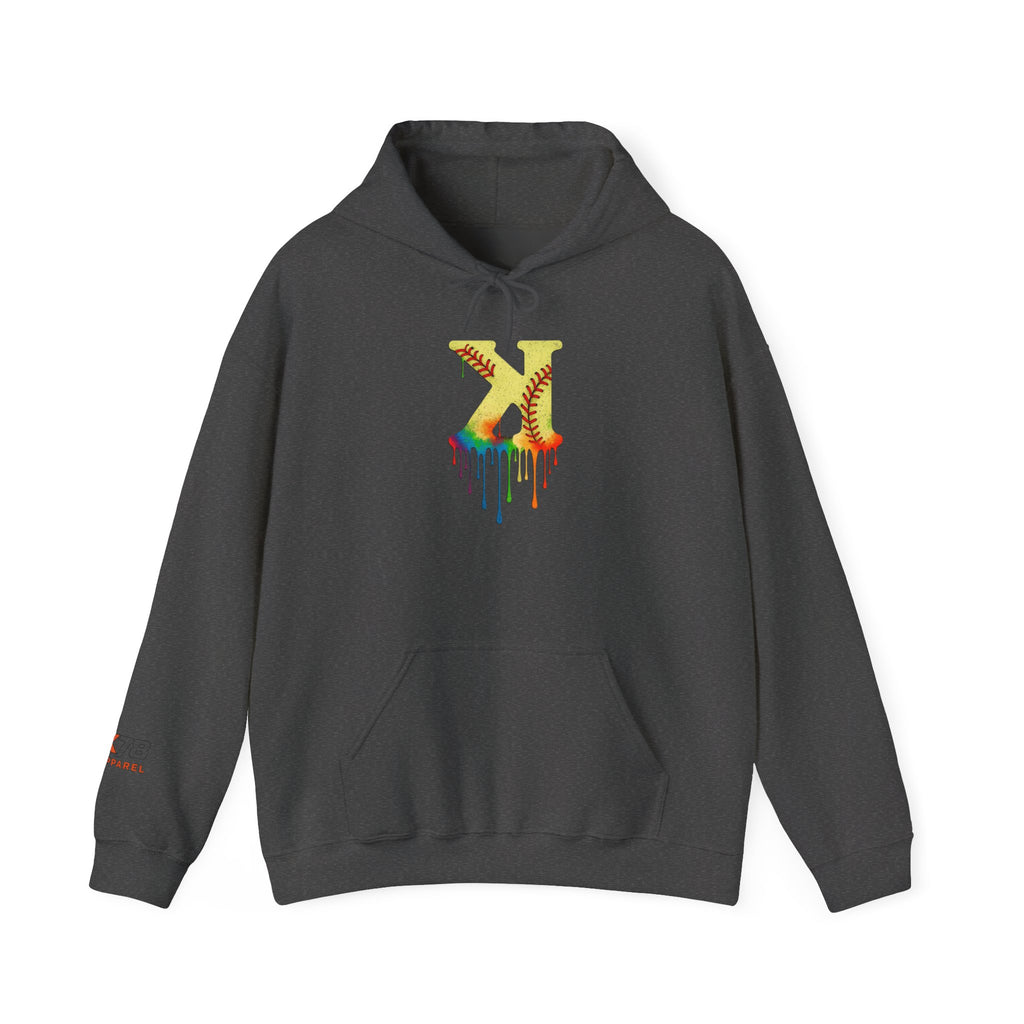 Softball Strikeout Drippy 2 Design Unisex Heavy Blend Hoodie, Perfect for Casual Wear, Street Style, Gifts, Festivals, Cozy Comfort