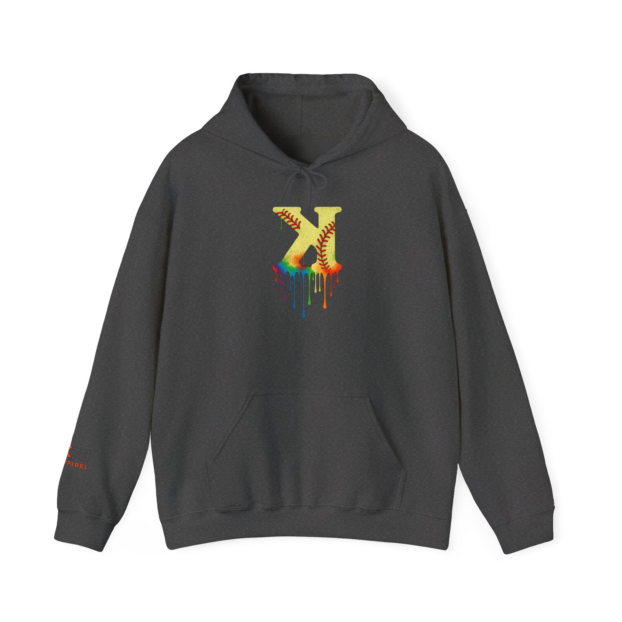 Softball Strikeout Drippy 2 Design Unisex Heavy Blend Hoodie, Perfect for Casual Wear, Street Style, Gifts, Festivals, Cozy Comfort