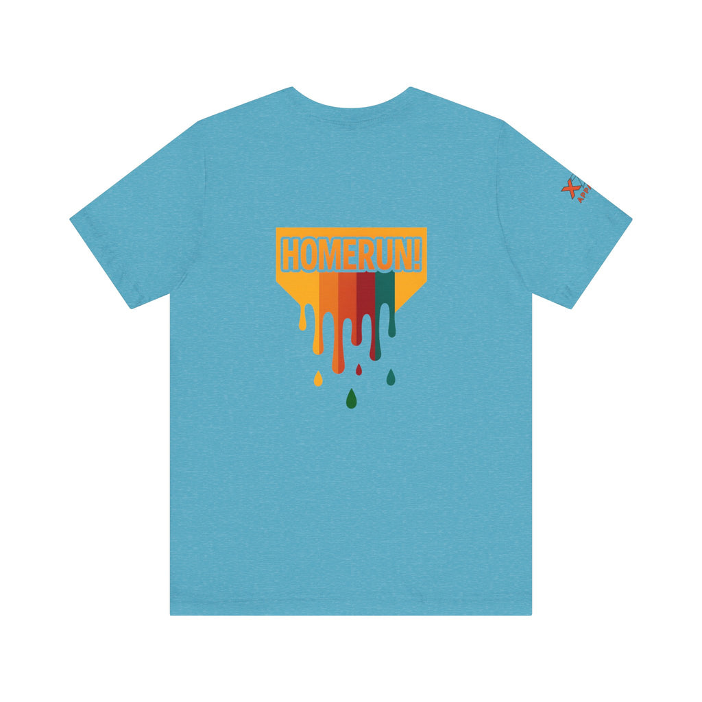 HOMERUN Drippy Colorful Unisex Jersey Tee with  Design - Perfect for Sports Days, Casual Outings, Gifts & Summer Fun