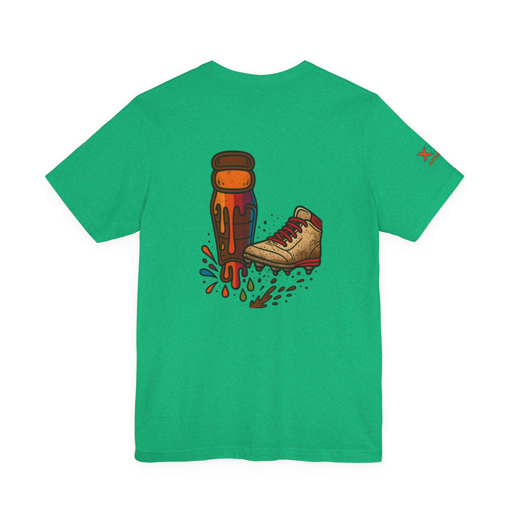 Kicking dirt on Blue Graffiti-Inspired Unisex Tee - Street Style, Casual Wear, Art Lovers, Hip-Hop Fashion, Summer Vibes