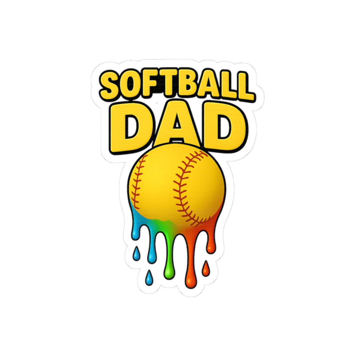 Drippy Softball Dad Sticker