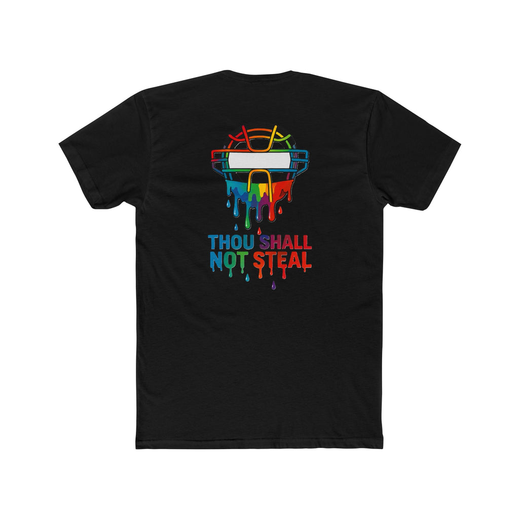 'Drippy Thou Shall Not Steel' Colorful Graphic Tee, Unisex Cotton Crew, Fun Statement Shirt, Comfortable Casual Wear, Sports Theme Tee, Gift Idea for All