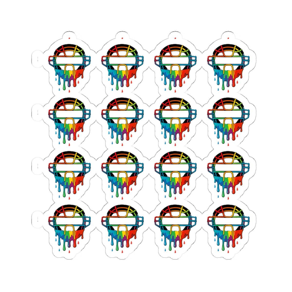 Drippy Catchers mask Vibrant Kiss-Cut Stickers - Colorful Skateboard Decals, Laptop Stickers, Water Bottle Decor, Fun Accessories