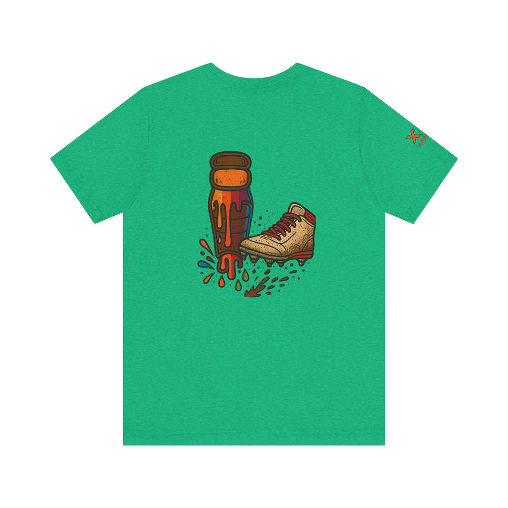Kicking dirt on Blue Graffiti-Inspired Unisex Tee - Street Style, Casual Wear, Art Lovers, Hip-Hop Fashion, Summer Vibes