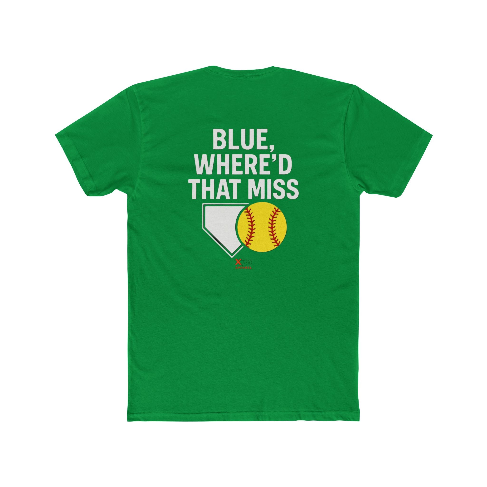 Blue Where'd That Miss, Softball Humor Tee, Unisex Cotton Shirt, Sports Fan Gift, Birthday Gift for Athletes, Funny Sports Apparel