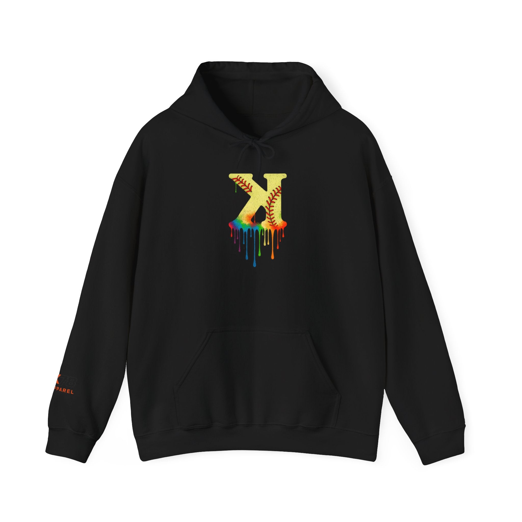 Softball Strikeout Drippy 2 Design Unisex Heavy Blend Hoodie, Perfect for Casual Wear, Street Style, Gifts, Festivals, Cozy Comfort