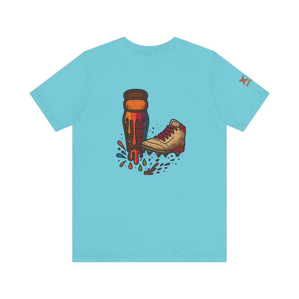Kicking dirt on Blue Graffiti-Inspired Unisex Tee - Street Style, Casual Wear, Art Lovers, Hip-Hop Fashion, Summer Vibes