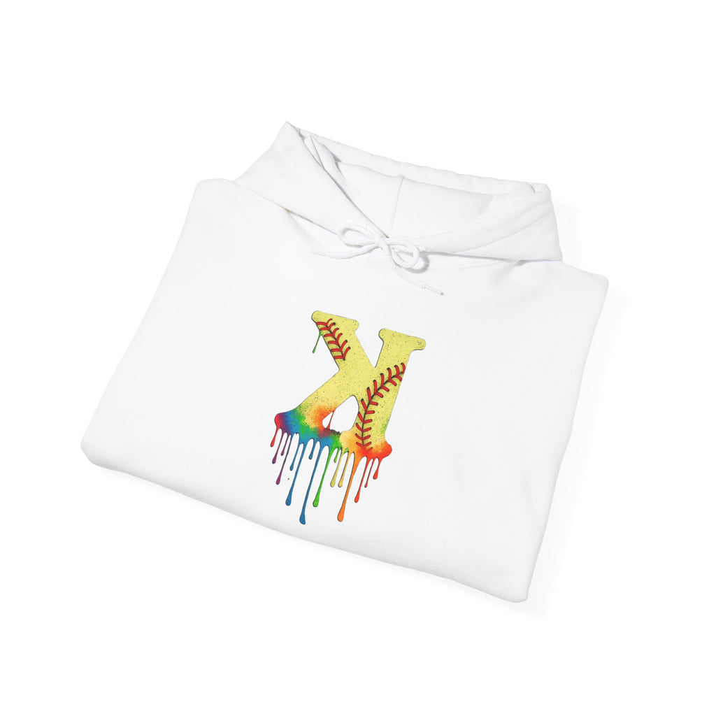Softball Strikeout Drippy 2 Design Unisex Heavy Blend Hoodie, Perfect for Casual Wear, Street Style, Gifts, Festivals, Cozy Comfort