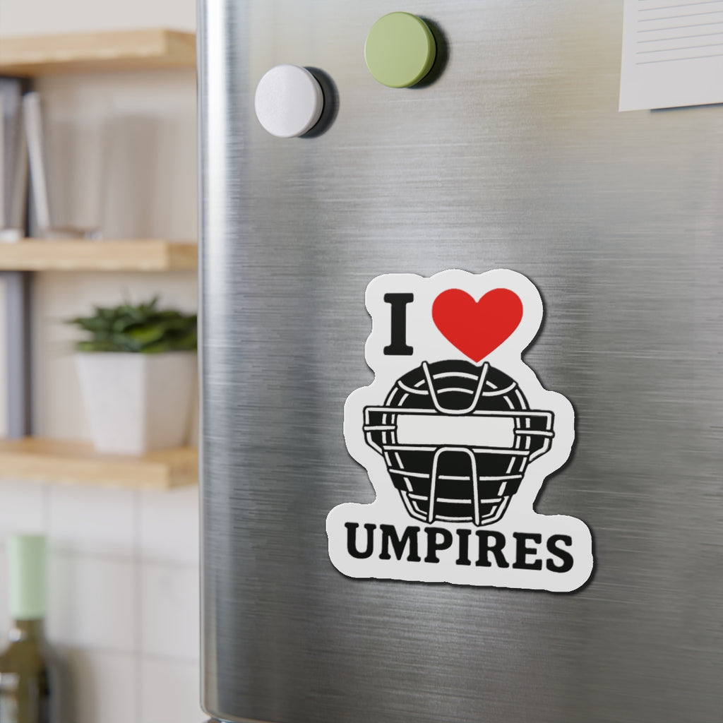 I Love Umpires Die-Cut Magnets - Fun Sports Decor, Gift for Baseball Fans, Refrigerator Magnet, Sports Enthusiast Gift, Umpire Appreciation