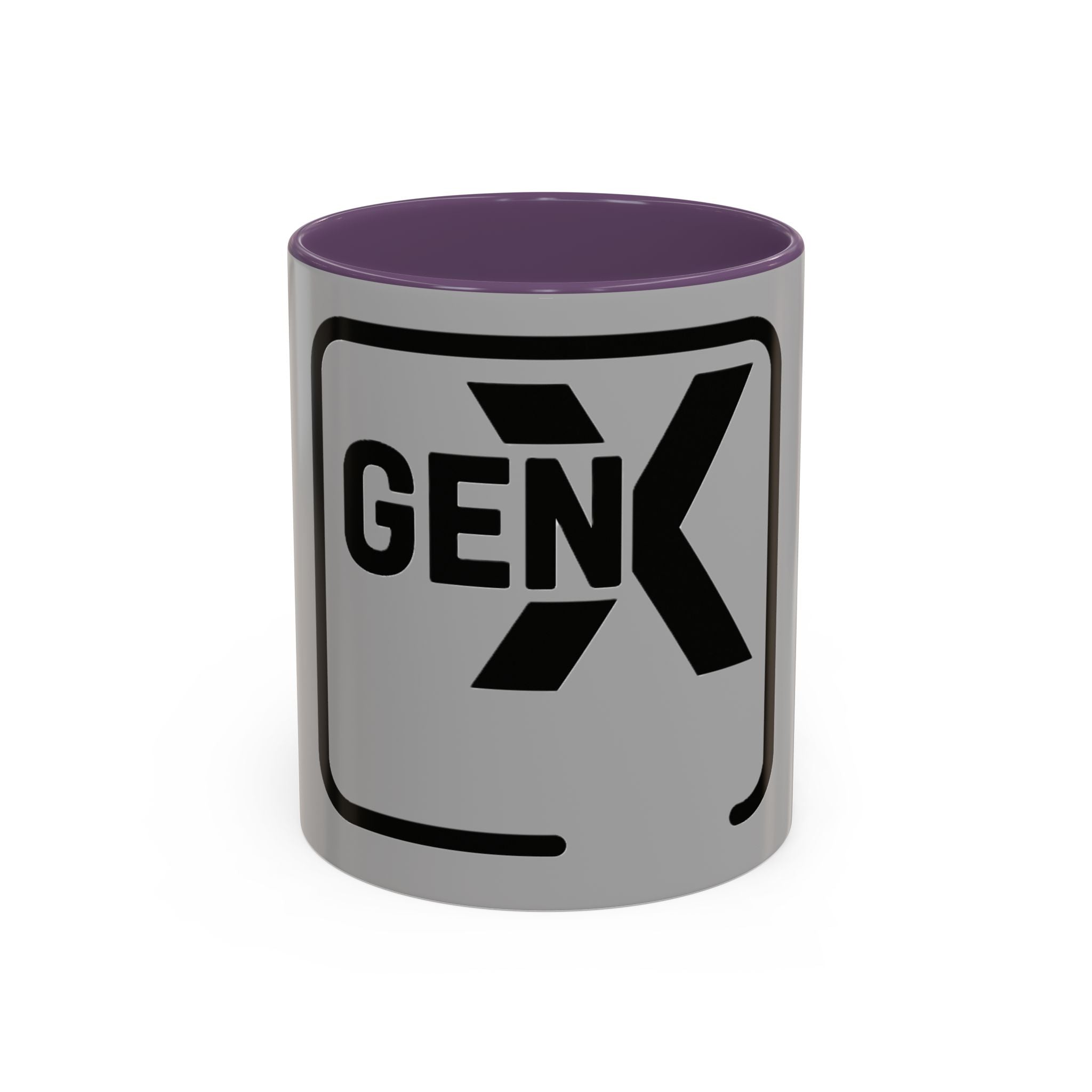 'Gen X' Accent Coffee Mug - Trendy Gift for Retro Lovers, Black and Gray Mug for Home Office, Vintage Style, Coffee Lover's Gift