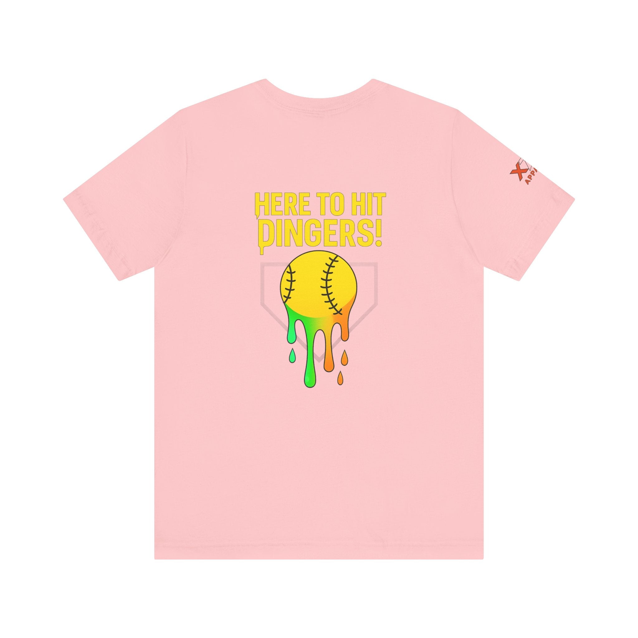 Here to Hit Dingers Drippy Playful Sports Shirt for Athletes, Gifts for Softball Lovers, Team Apparel