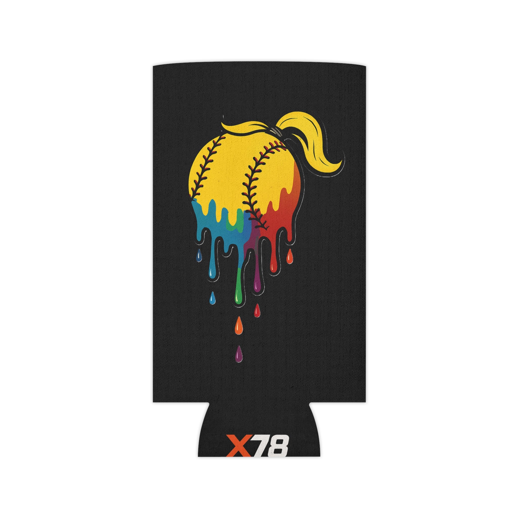 'Drippy' Colorful Dripping Baseball Softball Can Cooler - Fun Gift for Sports Lovers, Tailgating, Birthdays, Summer Parties, BBQs