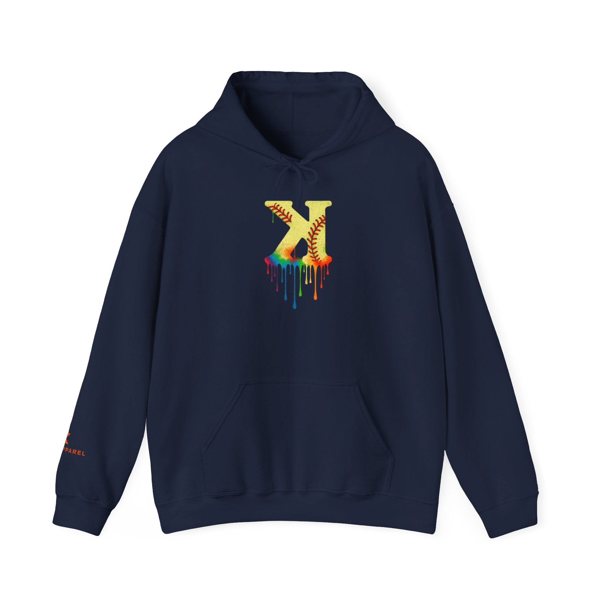Softball Strikeout Drippy 2 Design Unisex Heavy Blend Hoodie, Perfect for Casual Wear, Street Style, Gifts, Festivals, Cozy Comfort