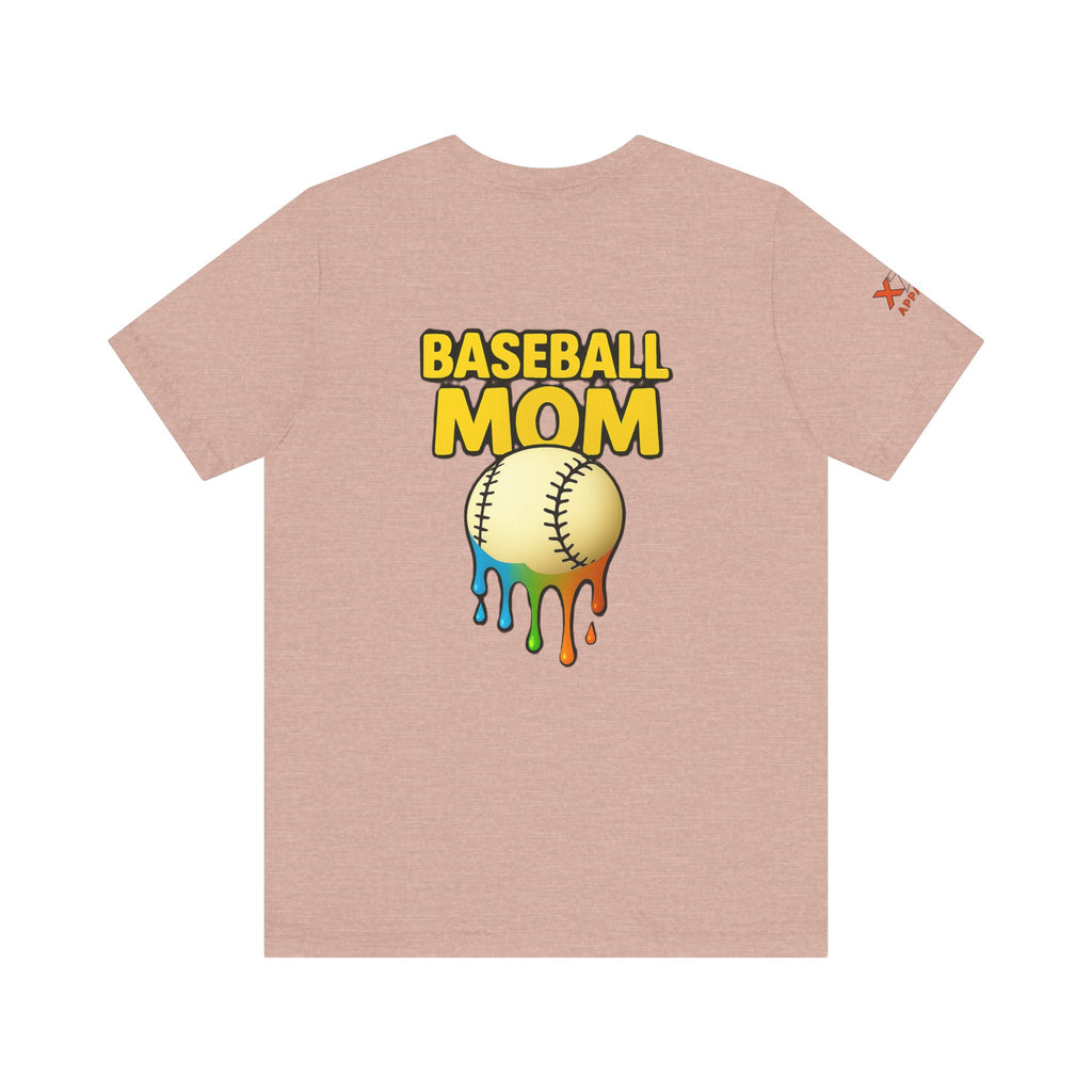 Baseball Mom Drippy Tee - Fun Unisex Jersey Short Sleeve T-Shirt, Perfect Gift for Sports Moms, Game Day Apparel, Mother's Day Gift, Summer Attire