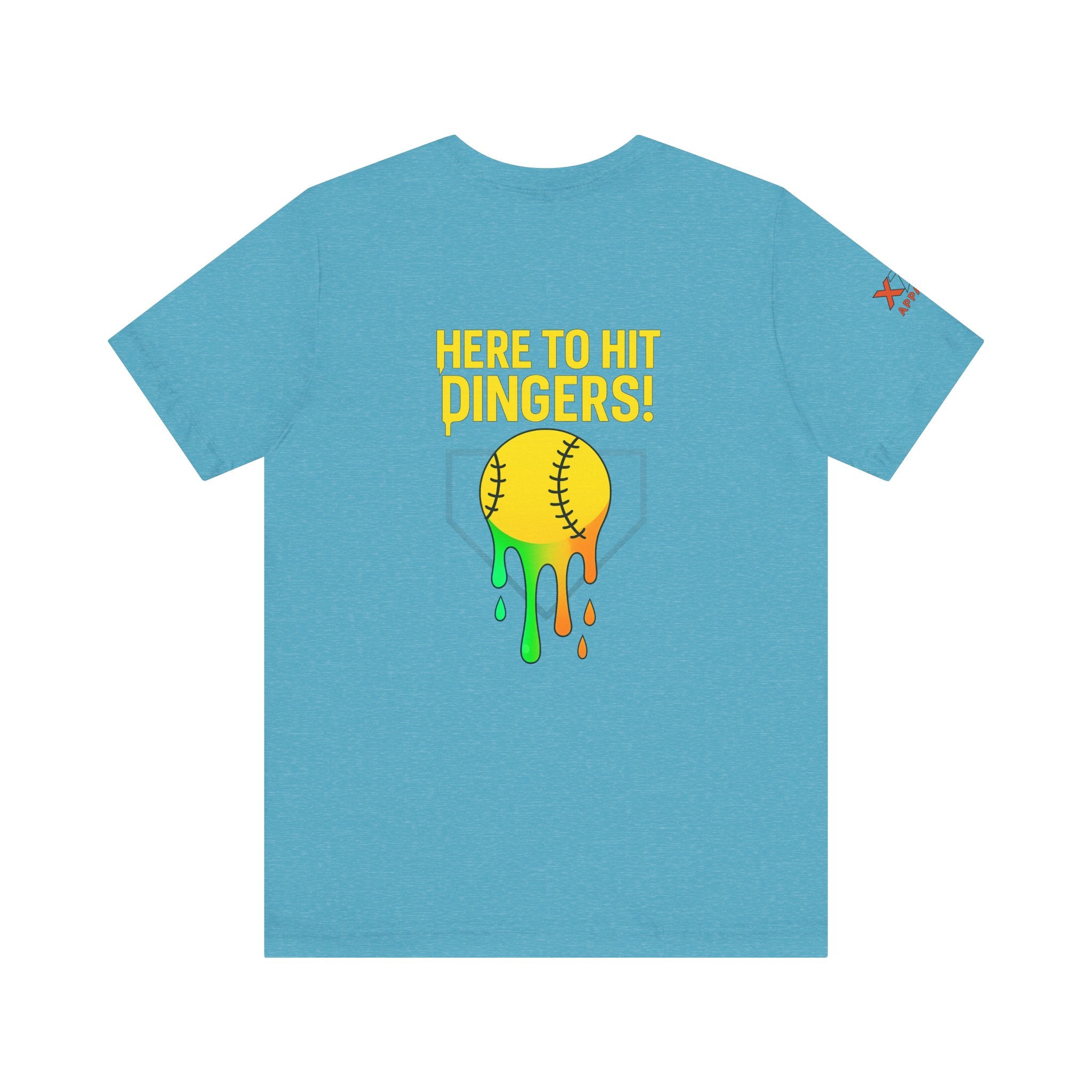 Here to Hit Dingers Drippy Playful Sports Shirt for Athletes, Gifts for Softball Lovers, Team Apparel